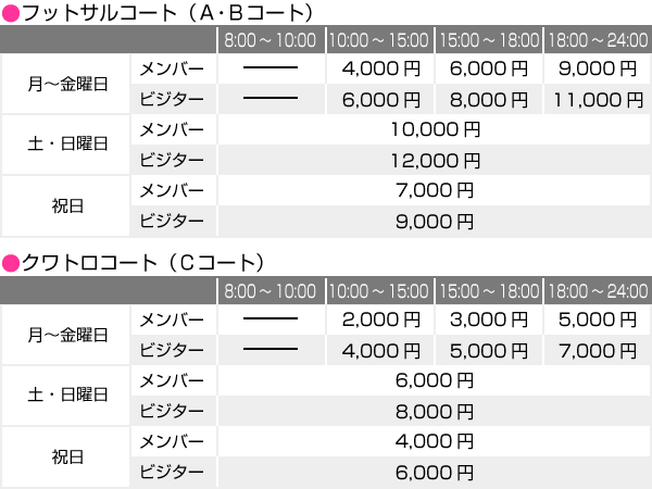 料金表